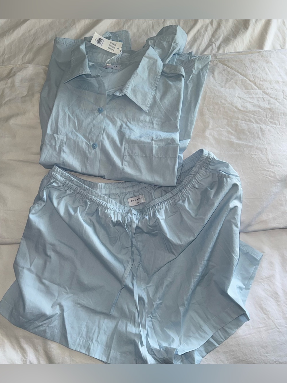 NWT $99 Piyama 100% Cotton Baby Blue Stevie Set- XXXL